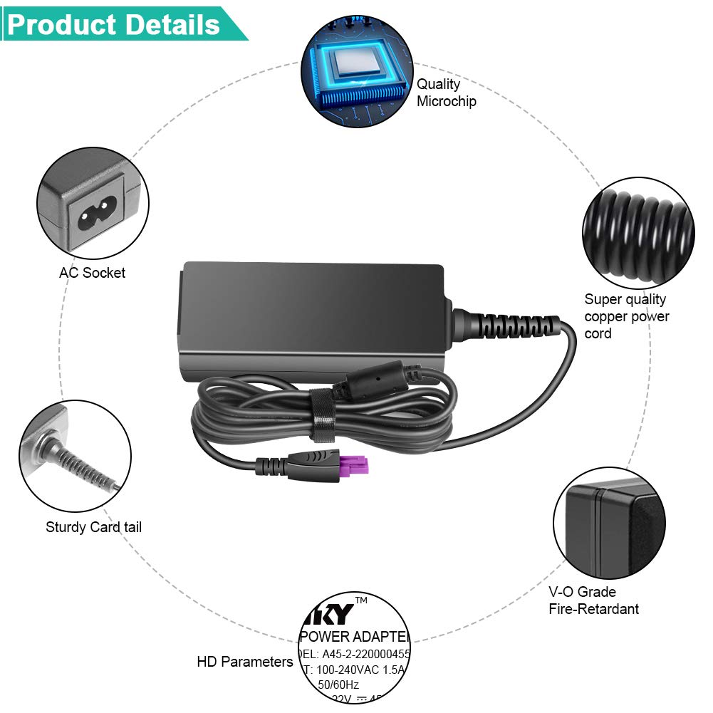 HKY 22V AC Adapter Compatible with HP Printer 0957-2403 0957-2385 HP Deskjet 1010 1012 1510(not PSC 1510) 1512 1513 1514 1518 2515 2548 2540 2541…