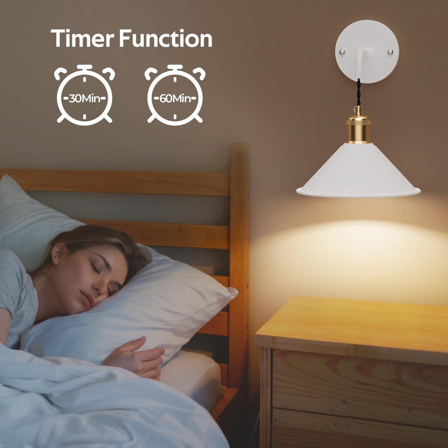 Eclipterra Battery Operated Wall Sconce Set of 2, Dimmable Wireless RGB Wall Sconce Decor with Remote Indoor Cordless Wall Lamp Lighting for Bedroom