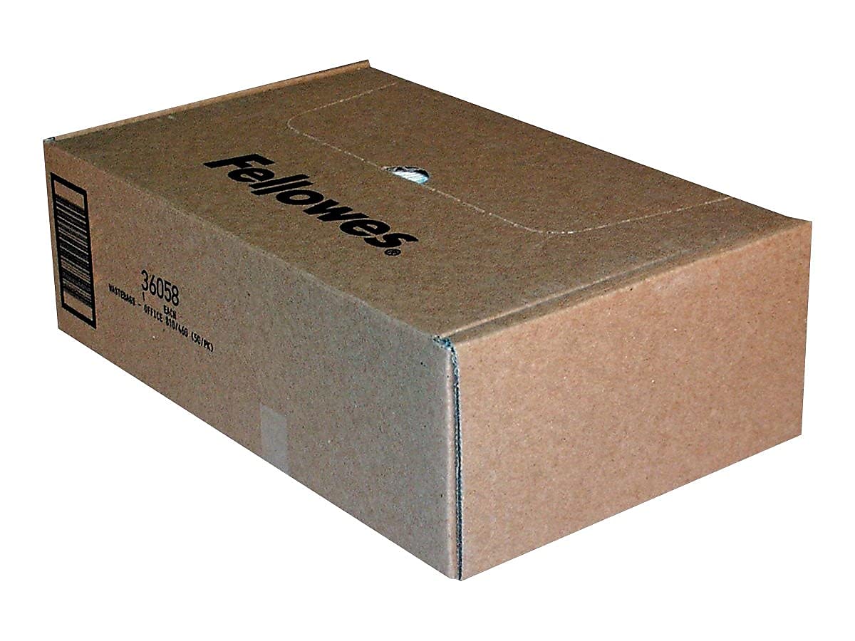 Fellowes Shredder Bags Office Storage Container, Clear (3605801),Brown