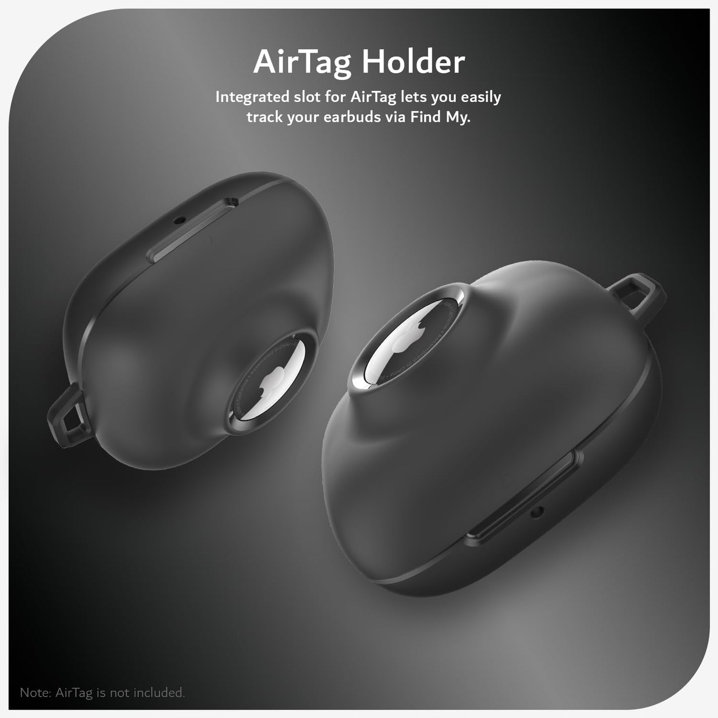 TUDIA TPU Case Compatible with Powerbeats Pro 2 (2025) [Case Only] with AirTag Holder, 2-in-1 Protective Cover with Magnetic Lid Lock and Carabiner