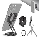 NEEWER Dual Magnetic Phone Ring Holder, Slim Folding Cell Phone Grip Stand Tripod Mount with 1/4" Thread & Cold Shoe Mount, Compatible with MagSafe