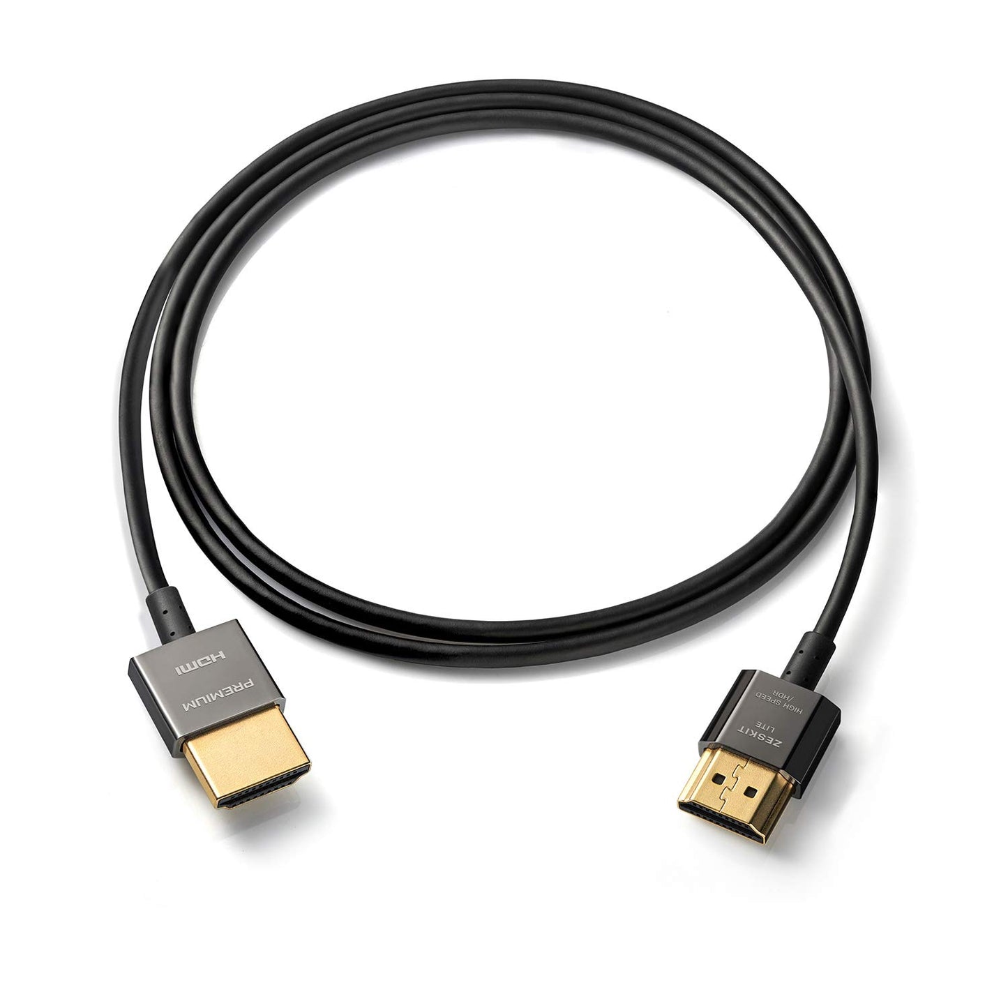 Zeskit Lite 4K Premium HDMI 2.0b High Speed with Ethernet 5ft Ultra Thin, 18Gbps 4K60 ARC HDR HDCP 2.2 2.3 Compatible with Dolby Vision Apple TV 4K