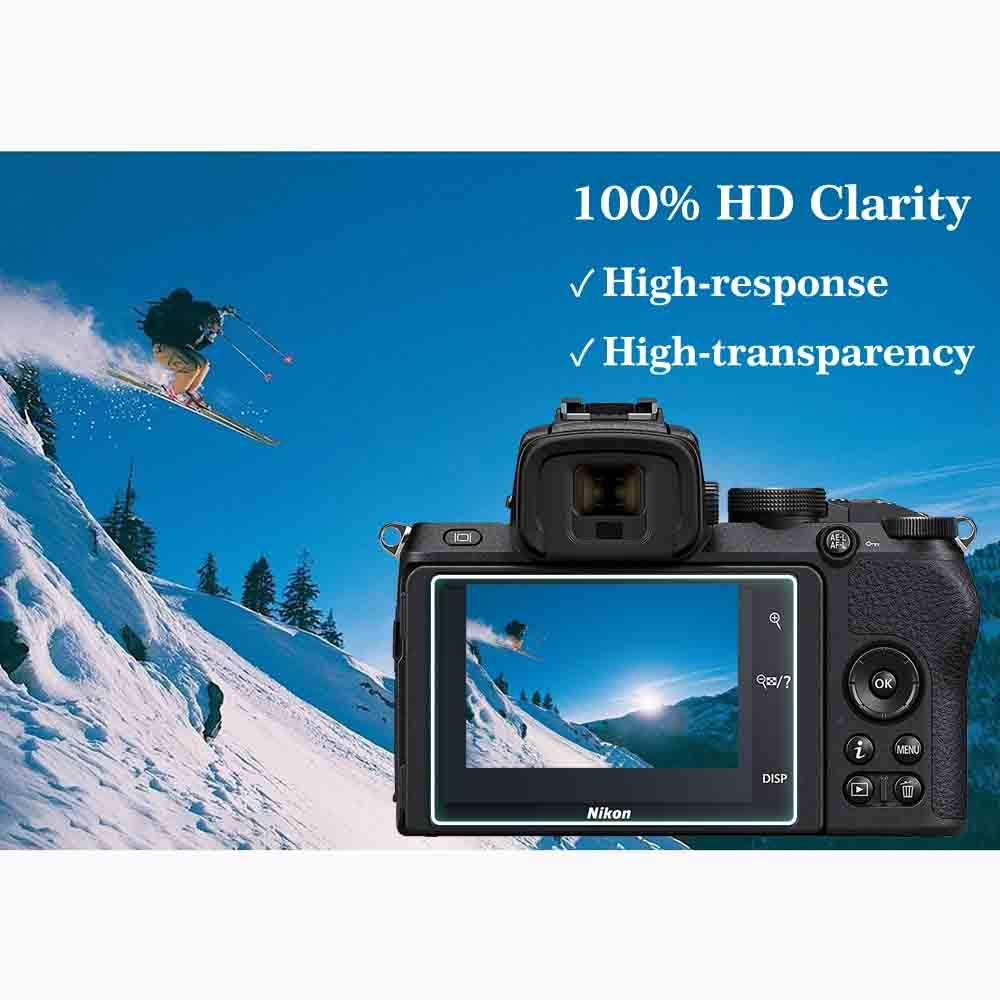 ULBTER Z50 Screen Protector for Nikon Z 50 Z50 Mirrorless Digital Camera & Hot Shoe Cover, 0.3mm 9H Hardness Tempered Glass Saver Anti-Scrach