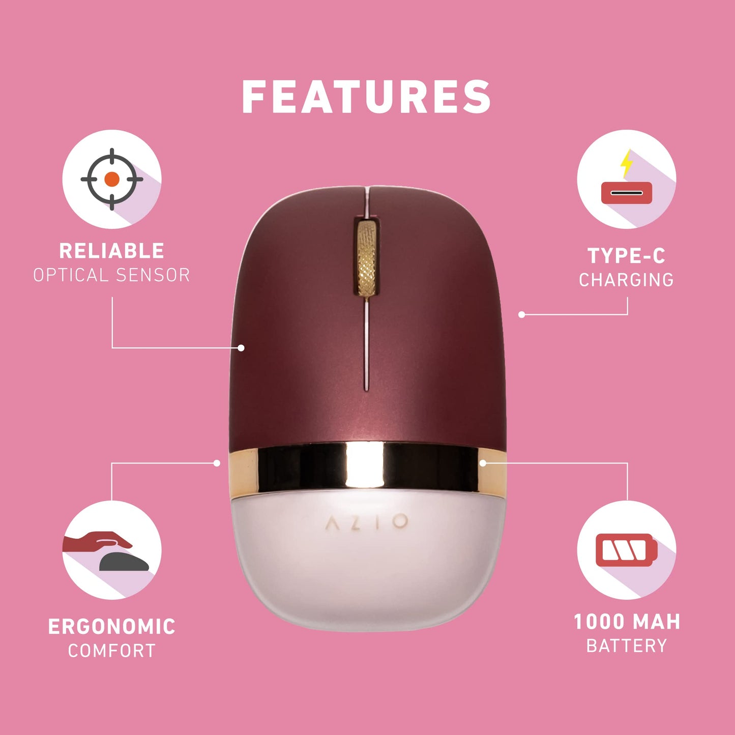 Azio IZO Mouse, Baroque Rose (IM106)