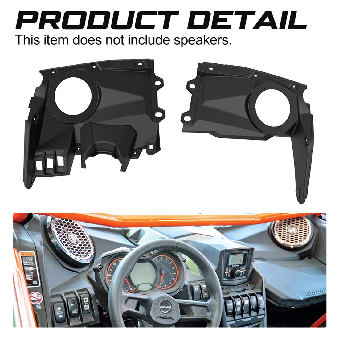 Kiwi Master Front Dash Speaker Mount Panel for 2017-2026 Can Am Maverick X3/ Max Accessories 6.5 inch Speaker Pods Enclosure