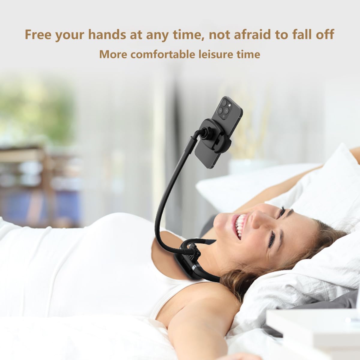 Chapter Seven Neck Phone Holder for Recording,Upgrade Gooseneck Cell Phone Stand,Flexible Lazy Bracket DIY 360 Degree Free Rotating for Multiple