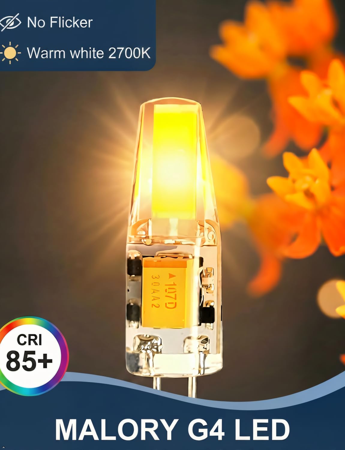 MALORY G4 LED Landscape Light Bulbs, 2W JC Bi-Pin, 12V, 4-Pack
