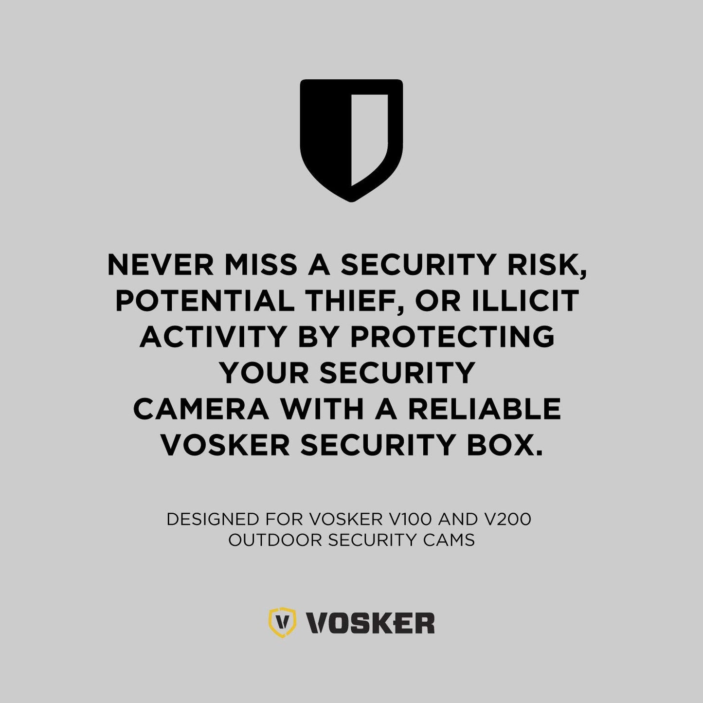 Vosker V100 and V200 Waterproof Outdoor Camera Security Box - Protective Heavy Duty Steel Case | Weather & Animal Resistant with Easy Accessible Panel