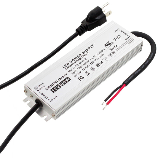 DEEPDYMMY 12V Power Supply 60W Waterproof UL 8750 LED Driver