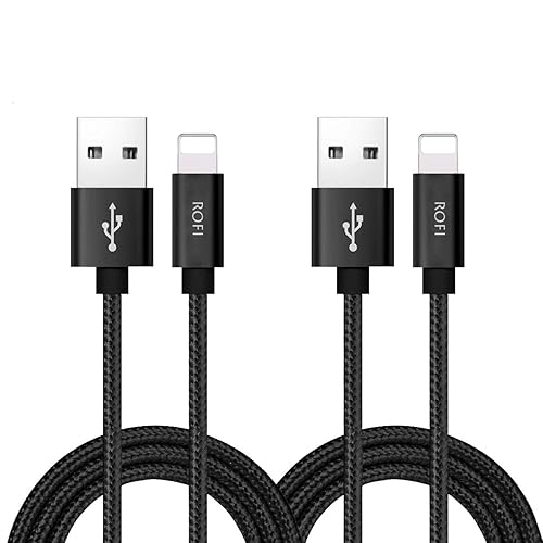 RoFI Compatible Phone Cable, [2Pack] 4FT Nylon Braided Fast Charging USB Cord Replcement for Phone X 8 8 Plus 7 7 Plus 6s 6s Plus 6 6 Plus 5 5S 5C SE…