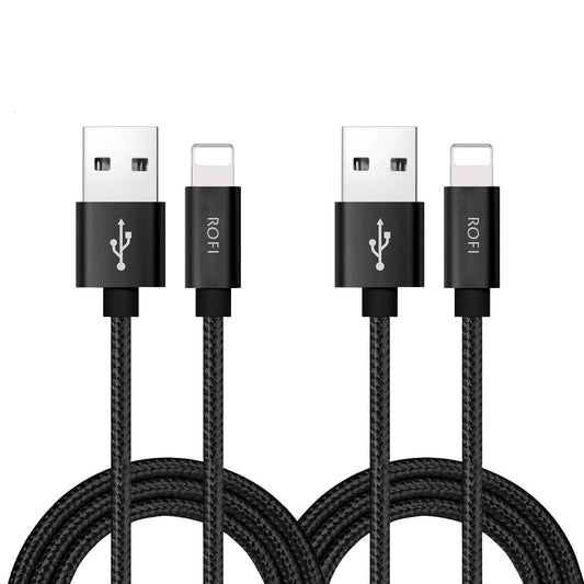 RoFI Compatible Phone Cable, [2Pack] 4FT Nylon Braided Fast Charging USB Cord Replcement for Phone X 8 8 Plus 7 7 Plus 6s 6s Plus 6 6 Plus 5 5S 5C SE…