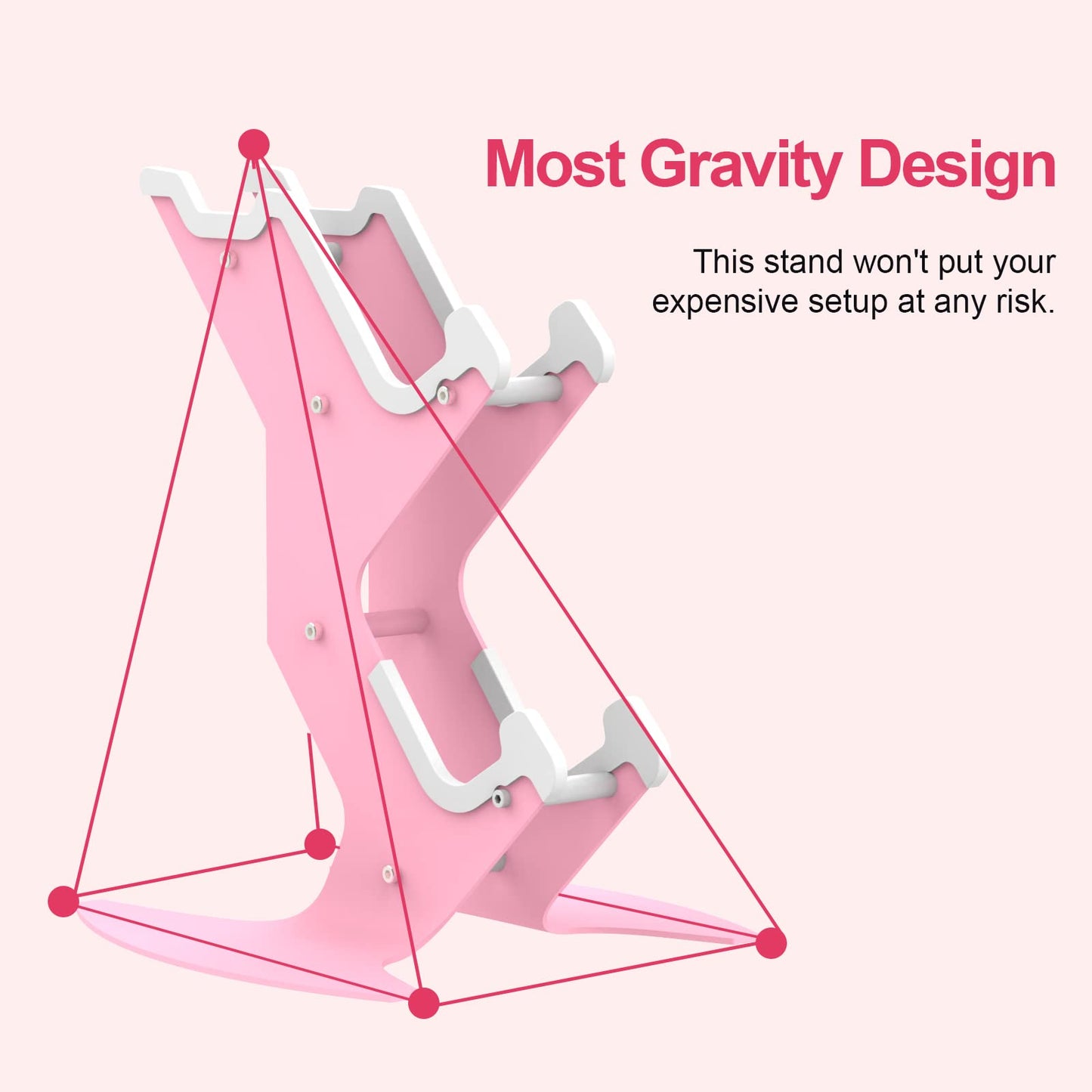 NBCP Controller Holder Pink, Headset Stand, Headphone Holder Hanger Mount Universal Gaming PC Accessories Organiser for Xbox, DualSense PS5, DualShock