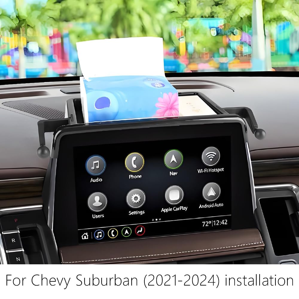 Car Phone Holder Center Console Organizer For Chevy Suburban 2021 2022 2023 2024?Tahoe 2021-2024?GMC Yukon 2021-2024 SLE, SLT, AT4 ?Not fit Denali