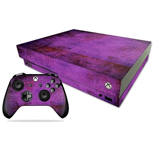 MightySkins Skin Compatible with Microsoft Xbox One X - Purple Sky | Protective, Durable, and Unique Vinyl Decal wrap Cover | Easy to Apply, Remove