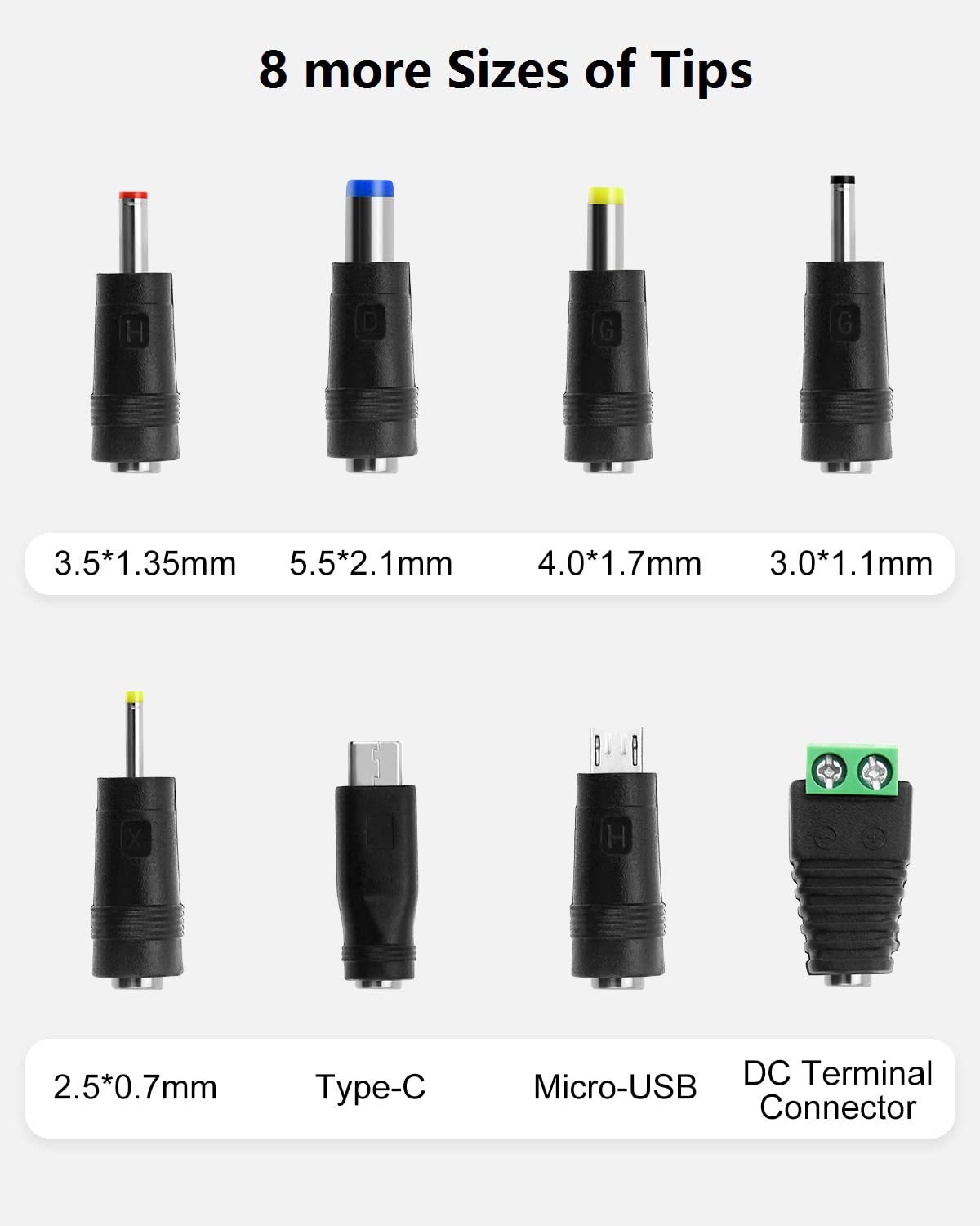 9V 1A DC Power Supply Adapter, AC 100-240V 50-60Hz to 9 Volt 1 Amp Transformer, DC 9V Power Cord with 【5.5 x 2.5mm / 2.1mm Barrel Plug Tip Positive】