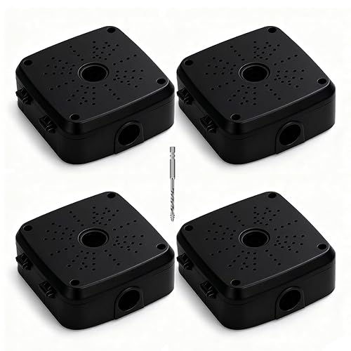 Universal Security Camera Flip Junction Box Mount Bracket, Waterproof Plastic IP Camera Base, Wall Ceiling Mount Hide Cable Bracket for Electric