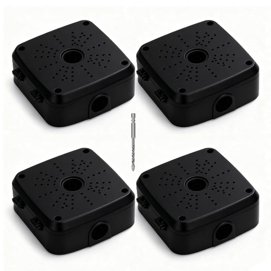 Universal Security Camera Flip Junction Box Mount Bracket, Waterproof Plastic IP Camera Base, Wall Ceiling Mount Hide Cable Bracket for Electric