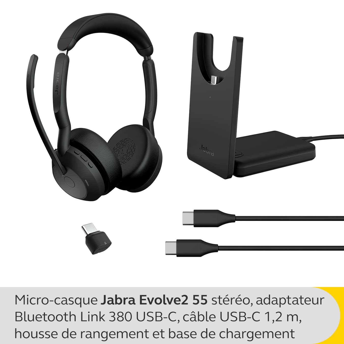 Jabra Evolve2 55 - Link380C Ms Stereo (Include Stand), W128338047 (Stereo (Include Stand))