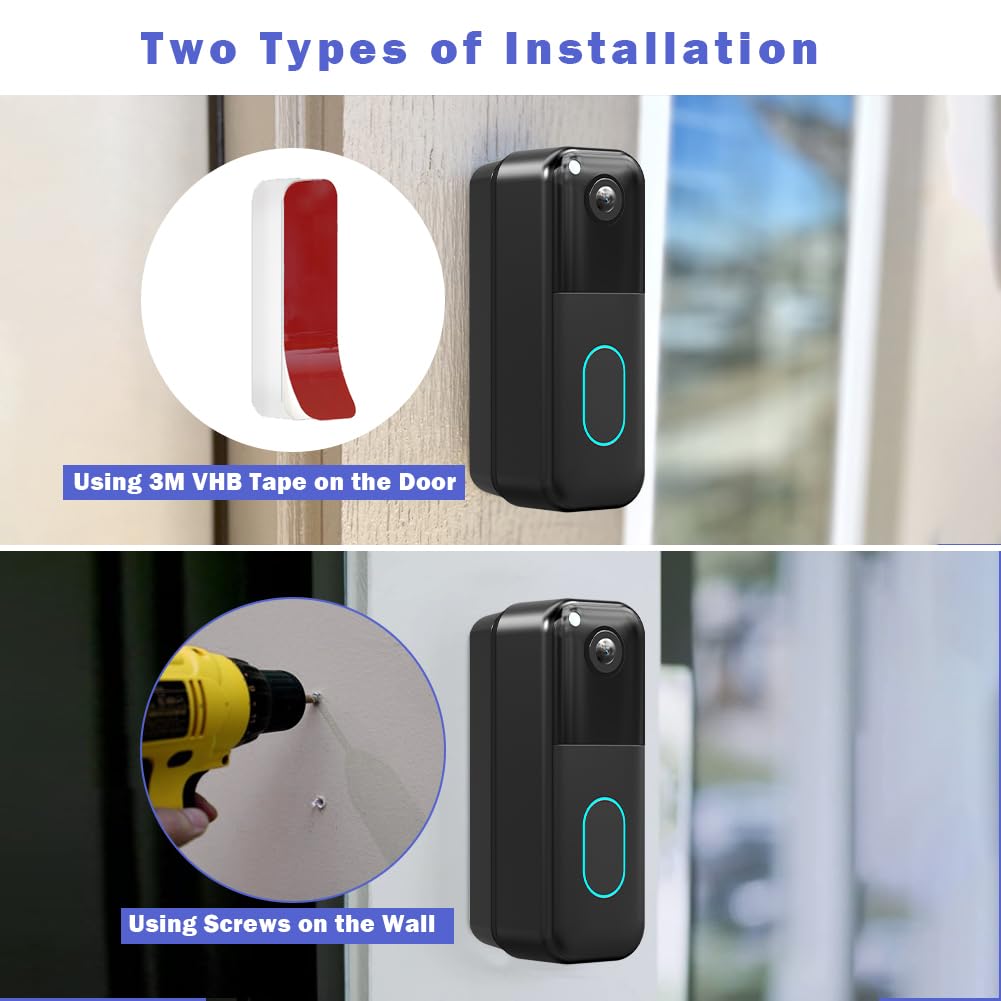 Blink Doorbell Mount, Adjustable (15 to 45 Degrees) Corner Mount,No-Drill Mounting Bracket for Blink Doorbell Camera(1st & 2nd Gen), Wide Viewing