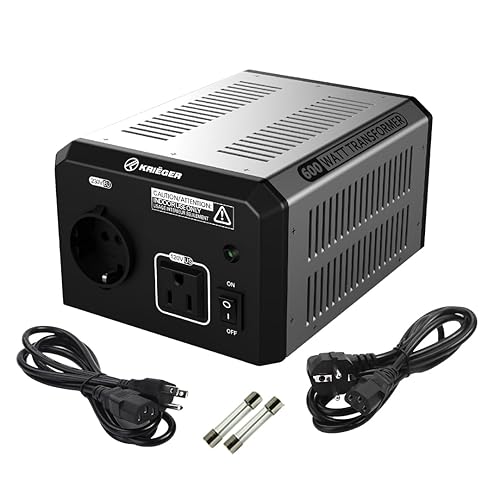 K KRIËGER 600 Watt Voltage Transformer, 220V to 110V, 110V to 220V, Step Up Step Down Voltage Converter, MET Approved Under UL, CSA