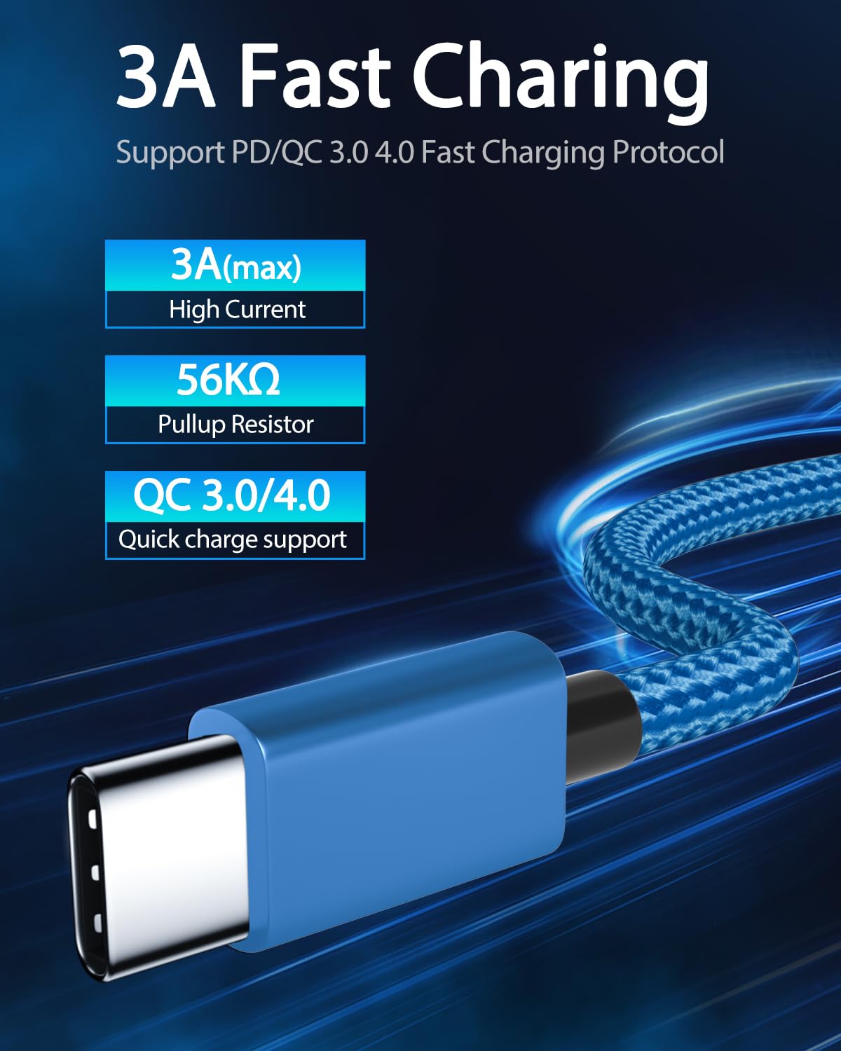 2-Pack 6FT USB C Charger Cable for Motorola Moto G Fast/G Power/G Pure/G Stylus 5G,Moto G9 G8 G7 Play Power Plus Edge X4 Z4 Z3 Z2 Play Z Droid Force
