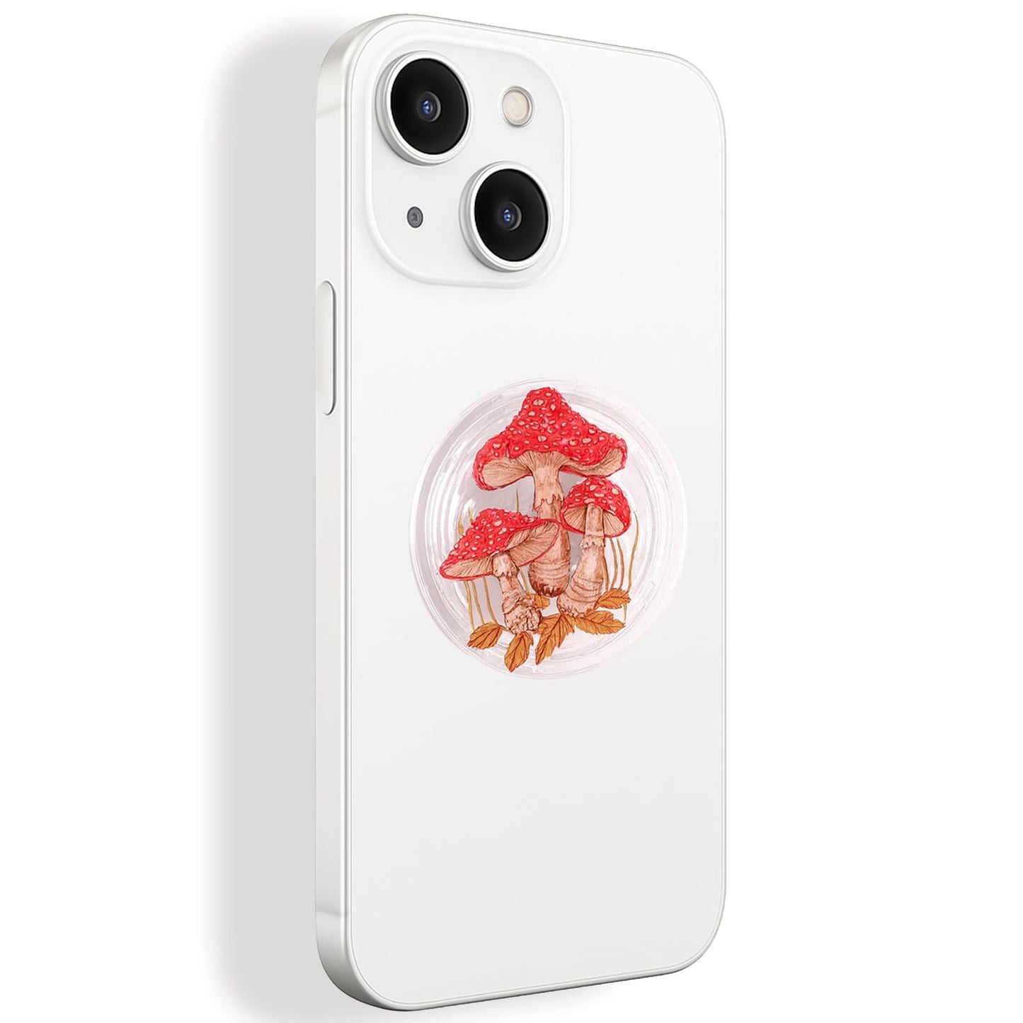Mushroom Phone Grip, Cute Little Mushroom, Rare Mushroom, Mushroom Lover, Transparent Resin Folding Elastic Cell Phone Holder for Kindle e-Readers