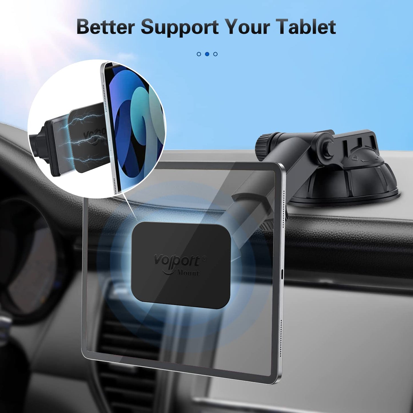 volport Rectangle Metal Plate for Phone Magnet, Magicplate Replacement Disc with Adhesive Backing Sticker for Magnetic Car Mount Holder Cradle Stand