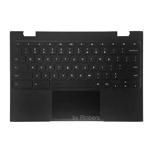 Rinbers Laptop Palmrest Upper Case with US Keyboard and Touchpad Assembly Replacement for Lenovo Chromebook 11 100e 81ER 5CB0R07036 (Not for 100E 2nd