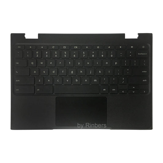 Rinbers Laptop Palmrest Upper Case with US Keyboard and Touchpad Assembly Replacement for Lenovo Chromebook 11 100e 81ER 5CB0R07036 (Not for 100E 2nd
