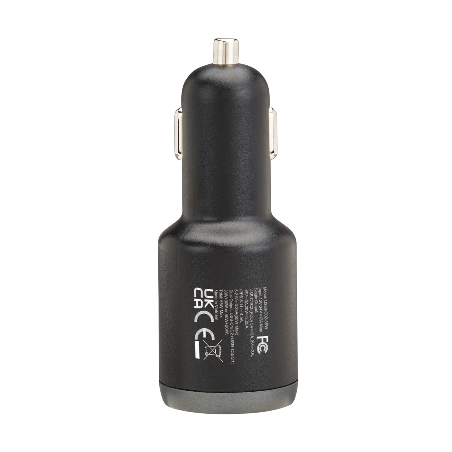 Eaton Tripp Lite Series 65W USB C Car Charger Cigarette Lighter Adapter, 2 USB-C Ports, Power Delivery (PD) 3.1 and PPS Charging, Fasting Charging