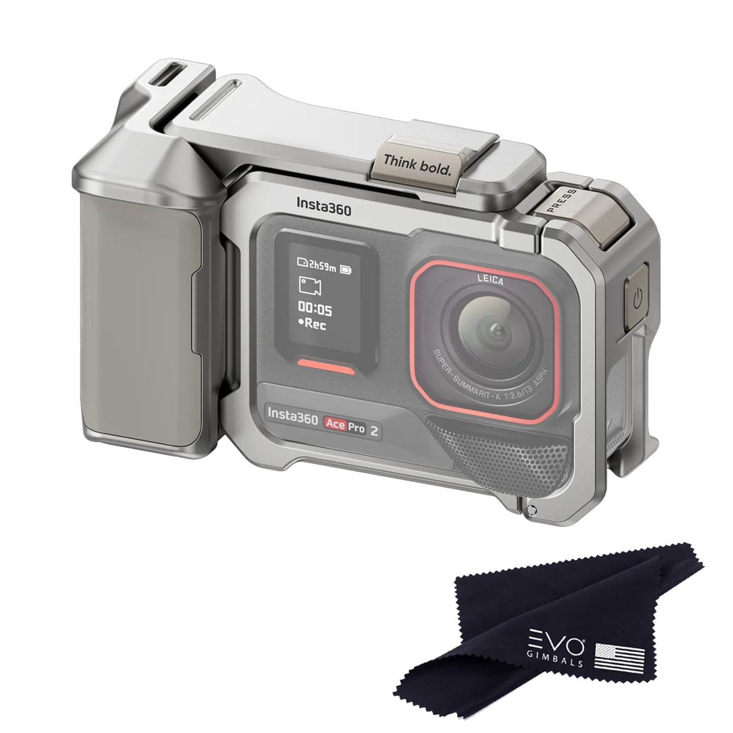 Insta360 Ace Pro 2/Insta360 Ace Pro Xplorer Grip Kit (Moonlight Silver), More Comfortable Grip, transforms Your Camera into The Ultimate Tool