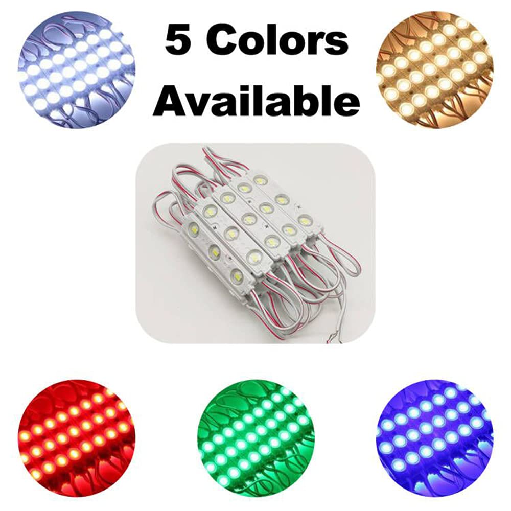 AOOYUANKE LED Module, Windows Lights Green 100pcs 49.8 Ft 5730 SMD 150LM Per LED Module IP65 Waterproof Decorative Light for Advertising Signs