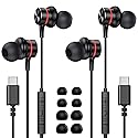 MOSWAG 2Pack USB C Headphones, USB Type C Earbuds in-Ear Wired Earphones with Microphone for iPhone 16 15 Pro Max Plus iPad Pro, Pixel 8 9, Samsung…