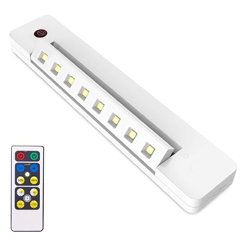 BIGLIGHT Under Counter Light Battery Operated, Dimmable Closet Light with Remote and Timer, Wireless Under Cabinet Lighting, Stick on Lights