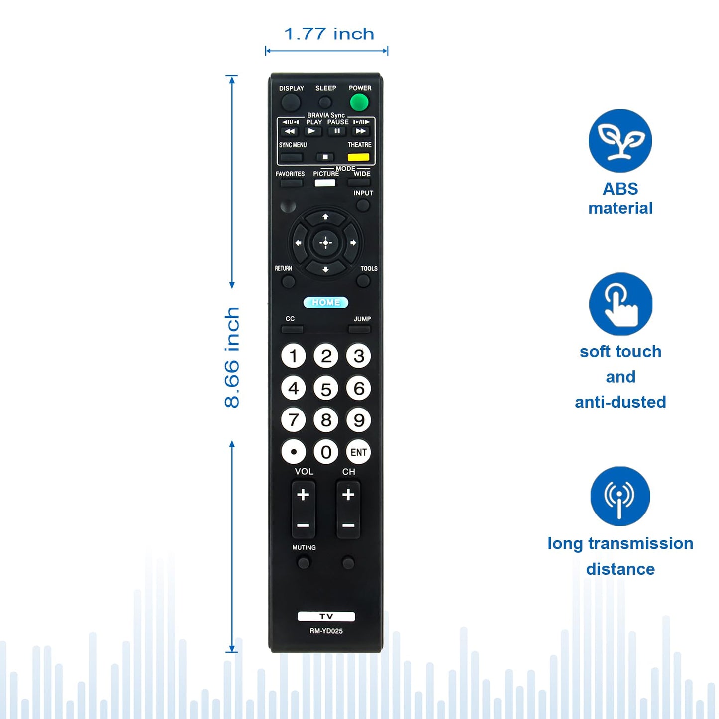 New RM-YD025 Replaced Remote Suit for Sony TV KDL-32S5100 KDL-32XBR9 KDL-37L4000 KDL-37L4000 KDL-37L5000 KDL-40S4100 KDL-46S4100 KDL-40V4100