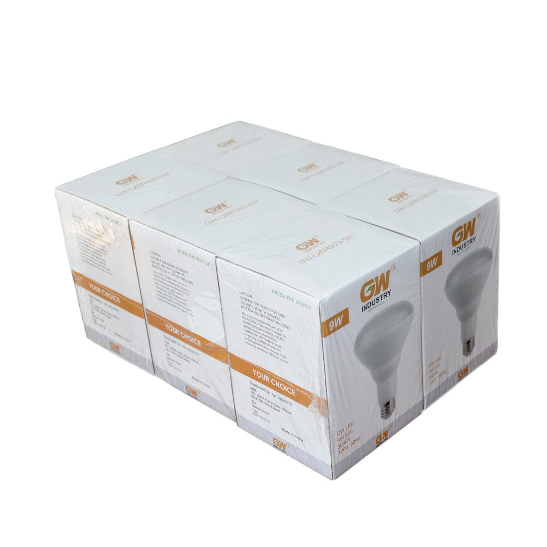 GW BR30 Dimmable LED Light Bulb, 65W 3000K Soft White, 6-Pack