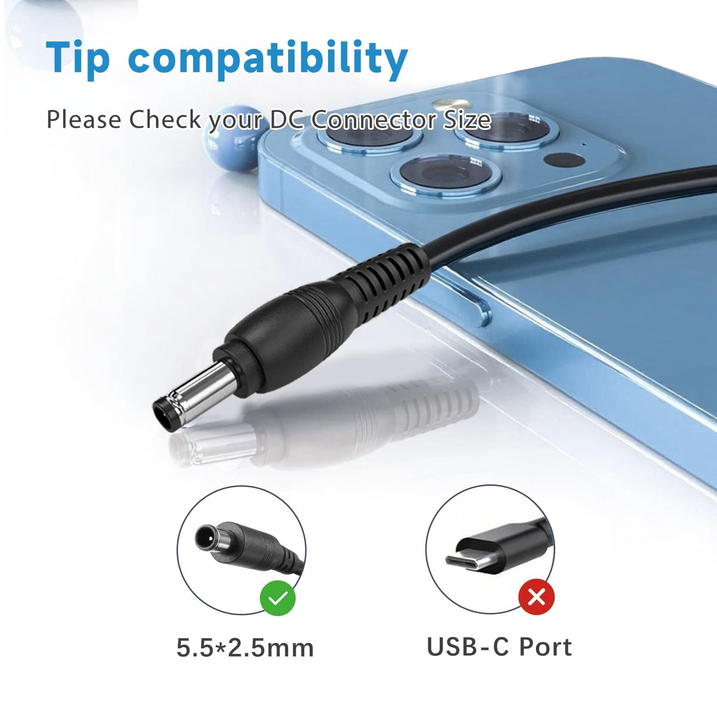 HHZ 65W Laptop Charger Compatible with Toshiba Satellite C55 C55D C55T C655 C655D C675 C855 C855D,19V 3.42A Power Supply Compatible with Toshiba L55…