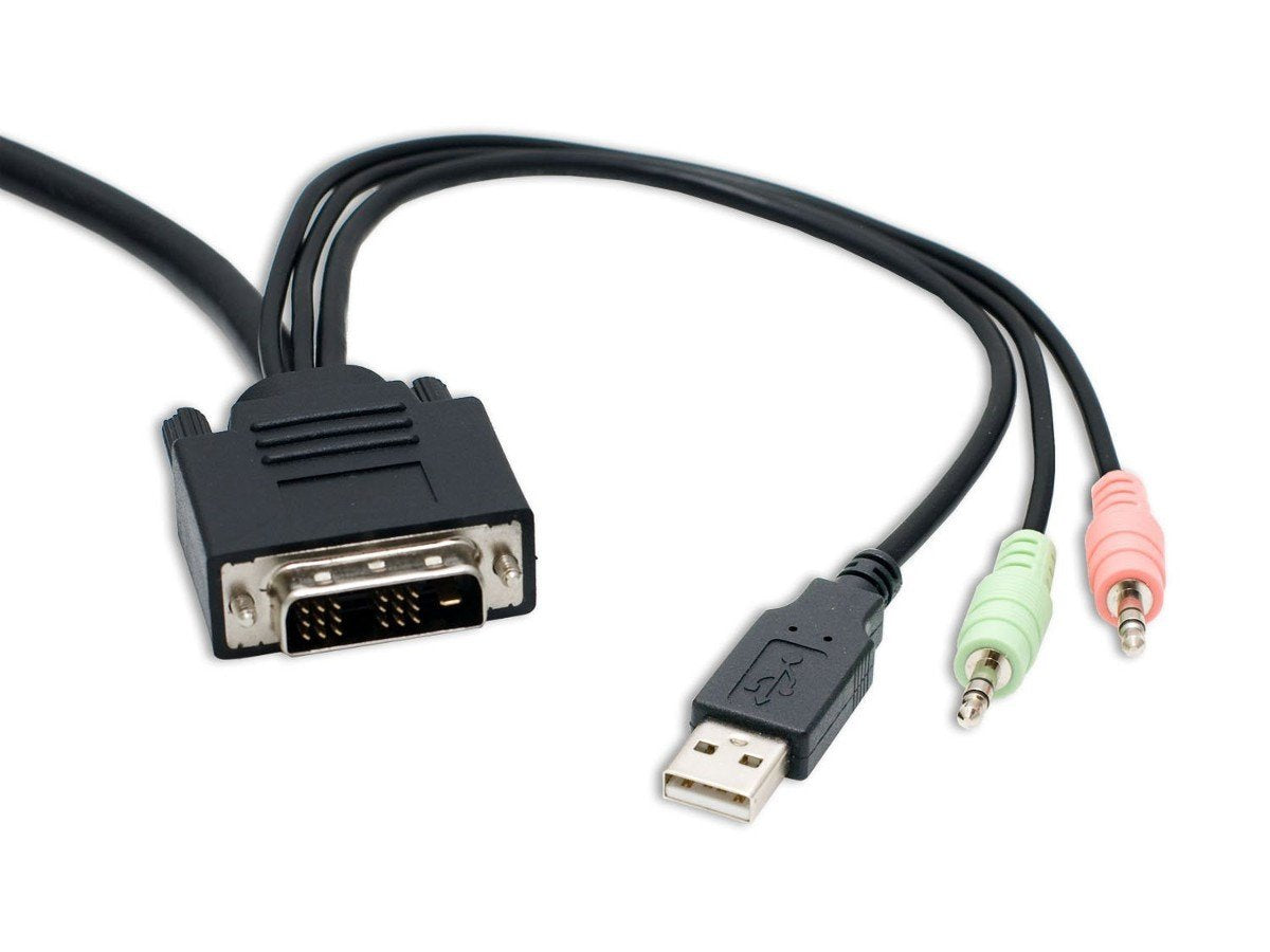I/O Crest 2 Port DVI + USB KVM Switch with Audio and Mic Support (SY-KVM20075)