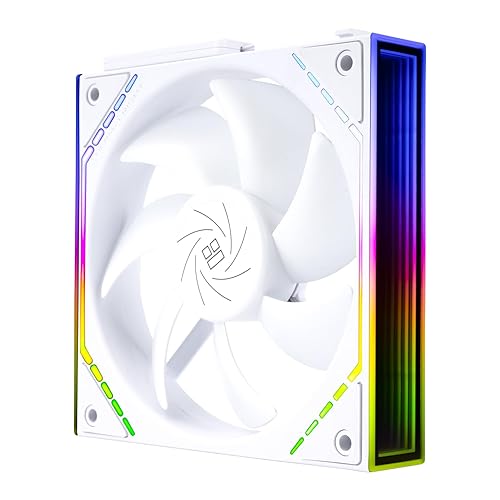 Thermalright TL-M12QW CPU Fan 120mm Case Cooler, PWM Connector Silent Computer Cooling with S-FDB Bearing,PC Fan with ARGB Mirror Light Effect,Low