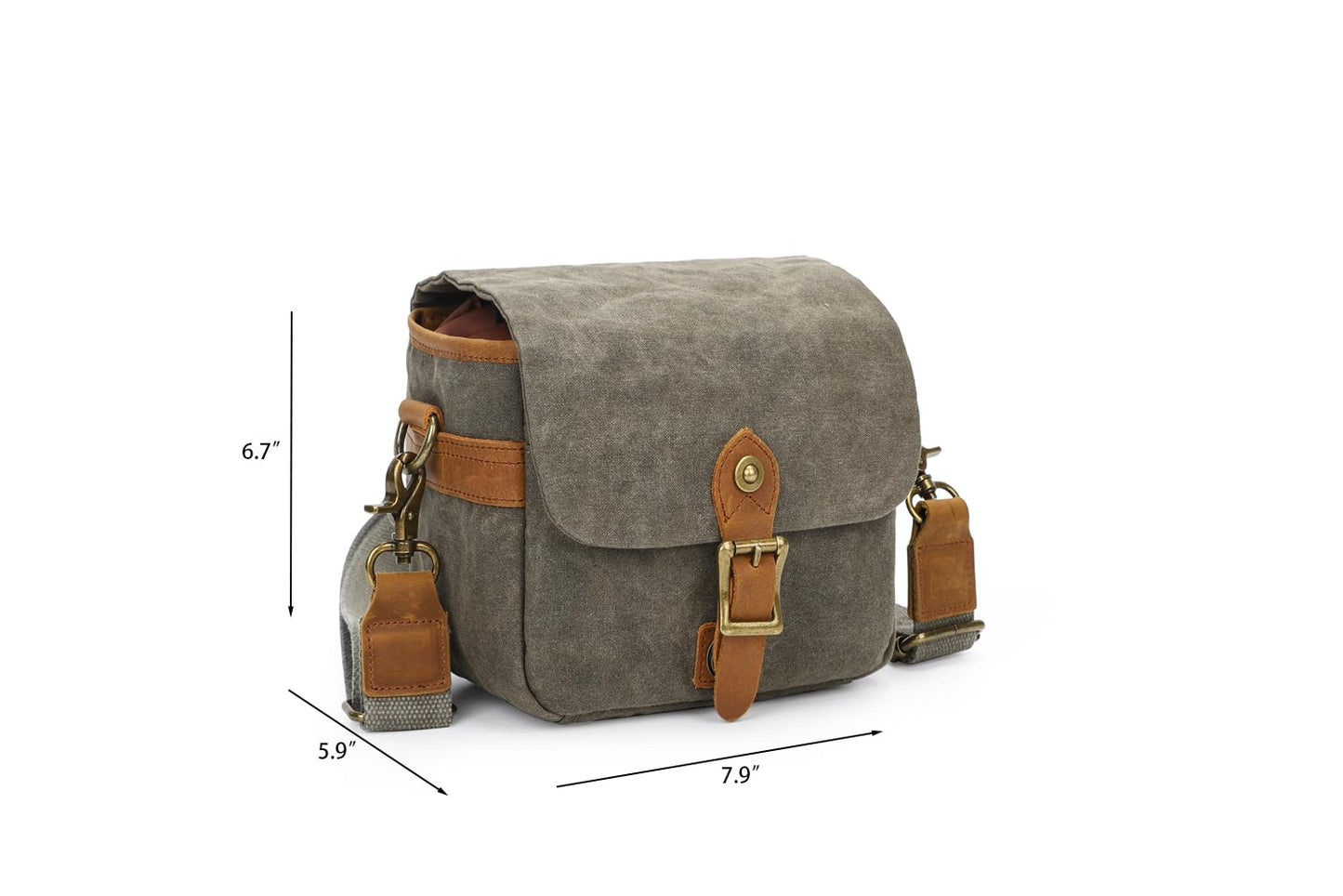 Vintage Canvas DSLR/SLR Camera Bag - Thick Protective Case for Camera and Lens - Water Resistant - Sling Shoulder Bag for Photography, Hiking