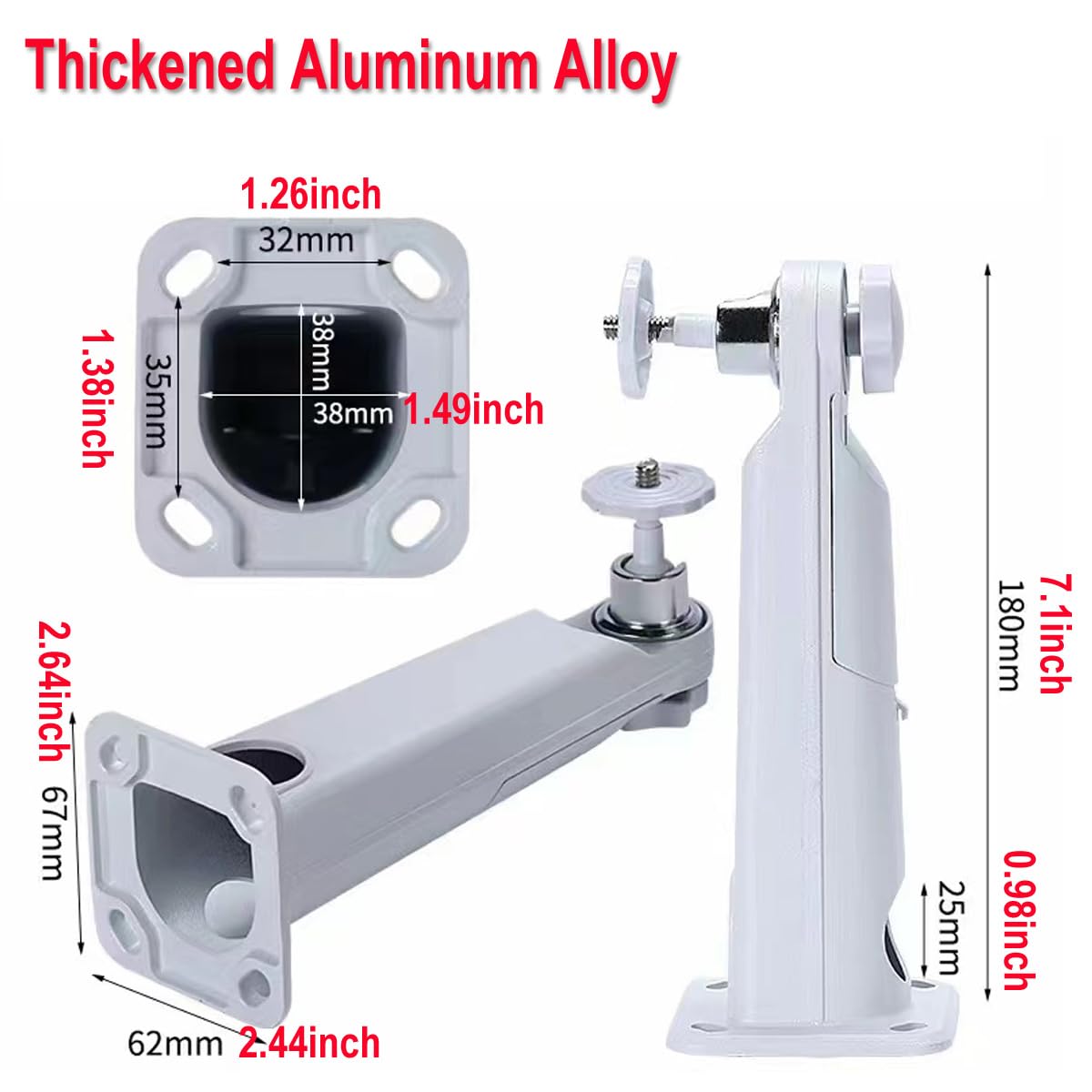PCUORLEORS Surveillance Security Camera Mount Bracket,Aluminum Alloy Mount Compatible with Arlo, Arlo Pro 2 3, Arlo Ultra CCTV Camera and Other