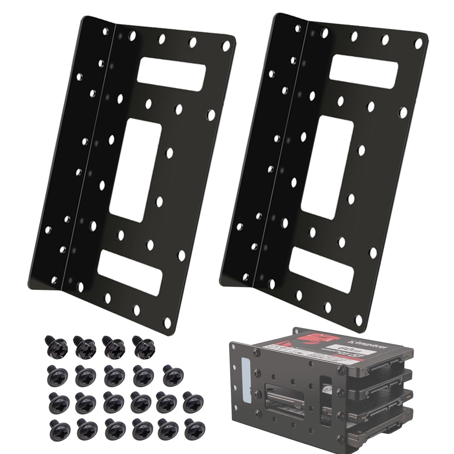 ECOPMAX 2.5" to 3.5" SSD HDD Mounting Bracket, Hard Drive Adapter Holder for Samsung Crucial WD Seagate Kingston 2.5 Inch SATA SSD & HDD
