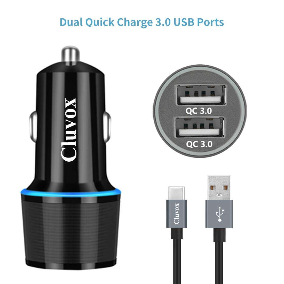 Fast USB Car Charger for Samsung Galaxy A56/A55/A54/A53/A50/A17/A16/A15/A14/S26/S25/S24/S23/S22/S21 Plus/Ultra/Note 20/A21/A31/A51 Quick Charge 3.0