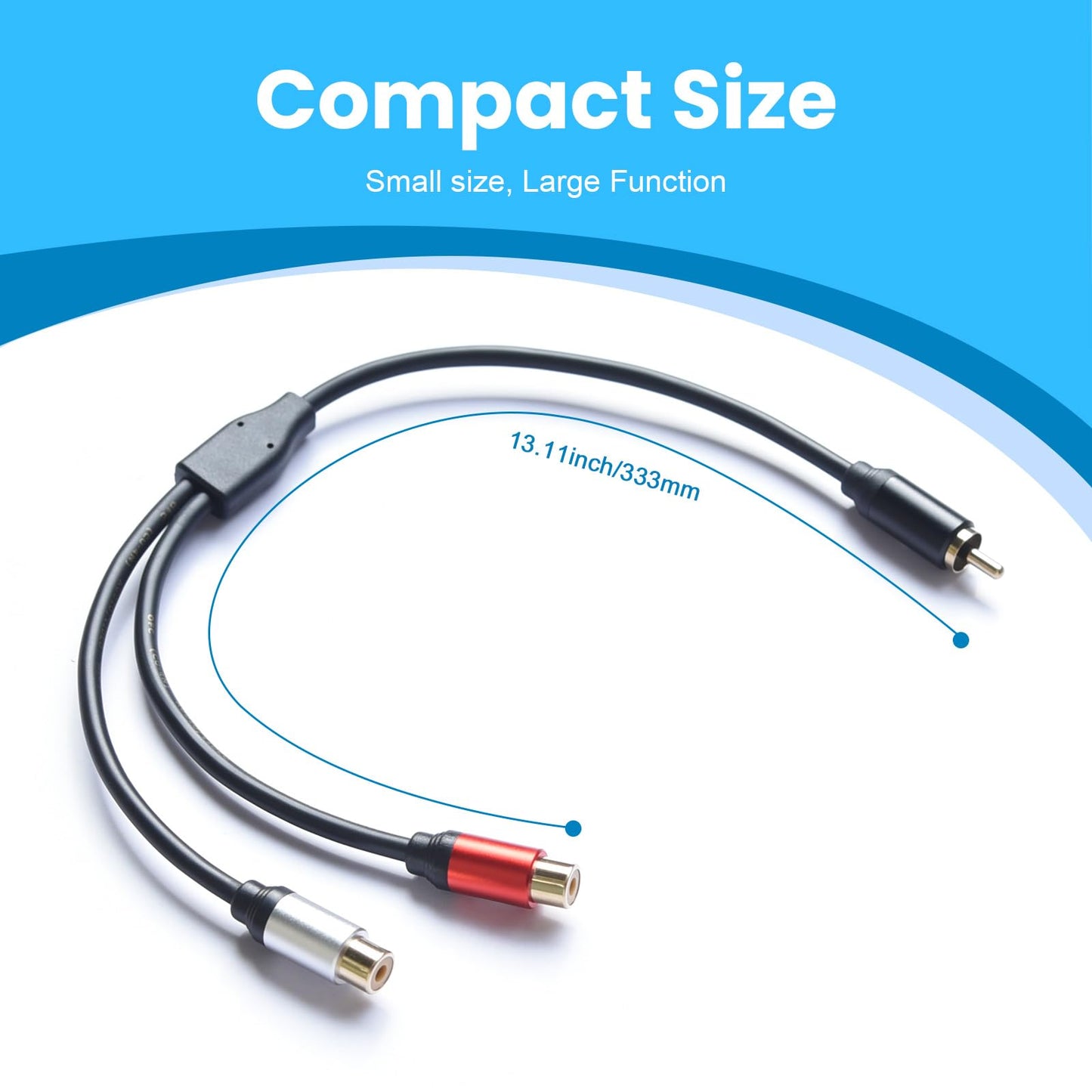 Soshine 3.5mm Male to 2RCA Female Audio Adapter(2 Pack), Gold-Plated RCA to 3.5 mm Y Splitter Cable for Tablet, MP3 to Speakers, TV, Amplifier