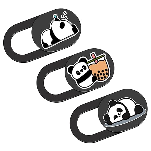 Webcam Cover, 0.02 inch Panda Laptop Camera Cover, Cute Accessories for Laptop PC iPhone iPad iMac MacBook Pro Air Computer Smartphone Tablet, Camera