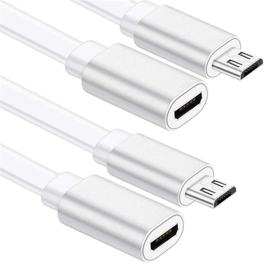 Sumind 2 Pack 20FT Total Micro USB Extension Cables, Male to Female Extender Cord Compatible with Wyze Cam OG, WYZE Cam Pan,Wyze Cam V3,Kasa Camera