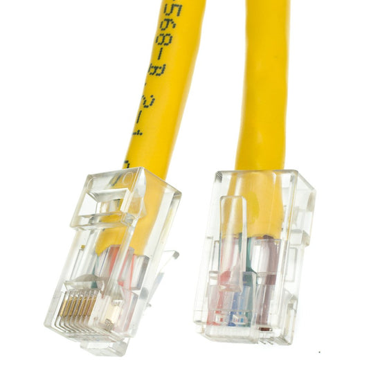 CableWholesale Cat5e UTP Ethernet Cable, Bootless, PoE, 50 ft, Yellow