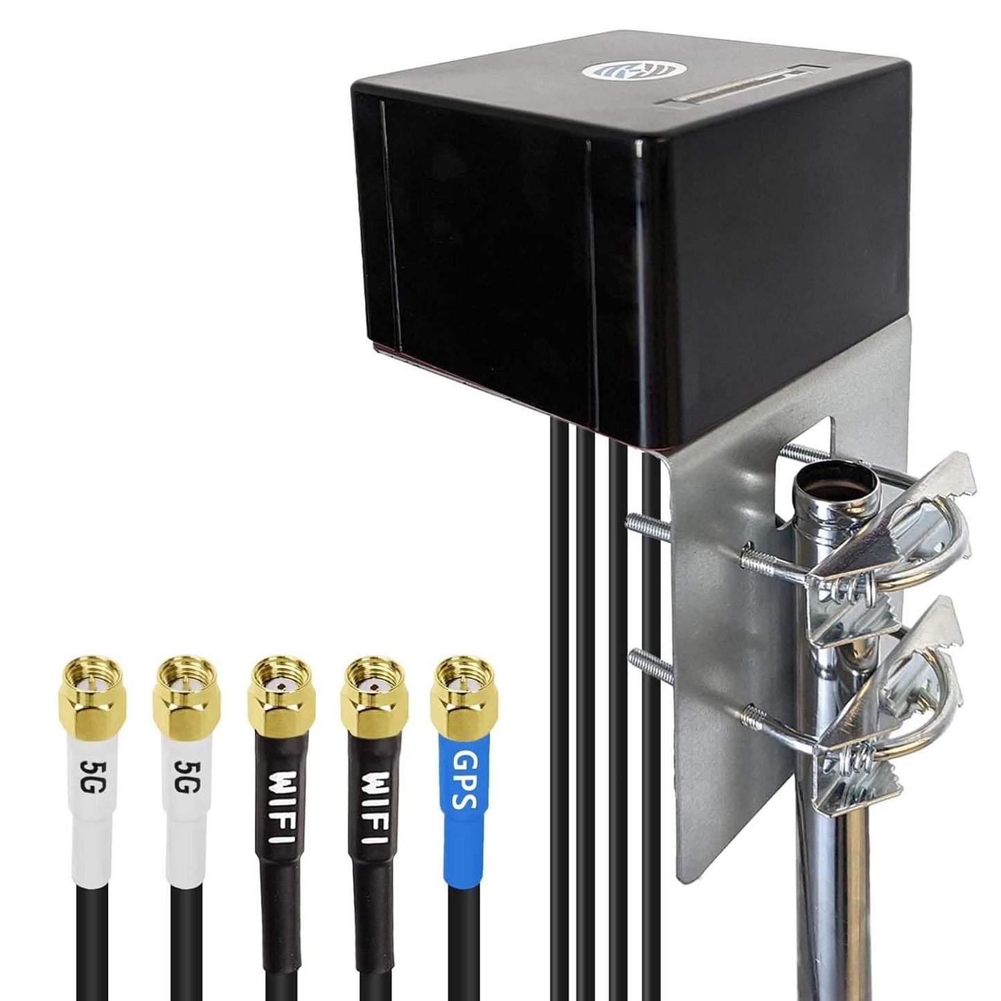 Maswell Combo 2X2 MIMO Antenna, Up to 6dBi, Omni 600-8000MHz, GNSS and MIMO WiFi and MIMO 3G 4G LTE 5G for Hotspots, Routers, Gateways, Verizon, AT&T