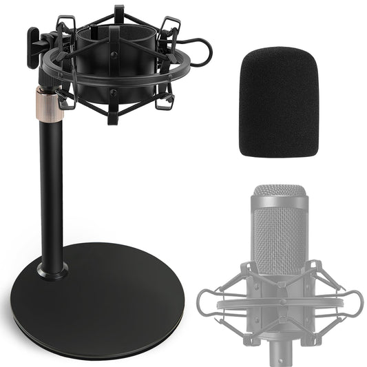 Audio Technica Mic Stand AT2020 with Shock Mount Foam Windscreen, AT2020 Microphone Stand with Pop Filter Shock Mount for Audio Technica AT2020