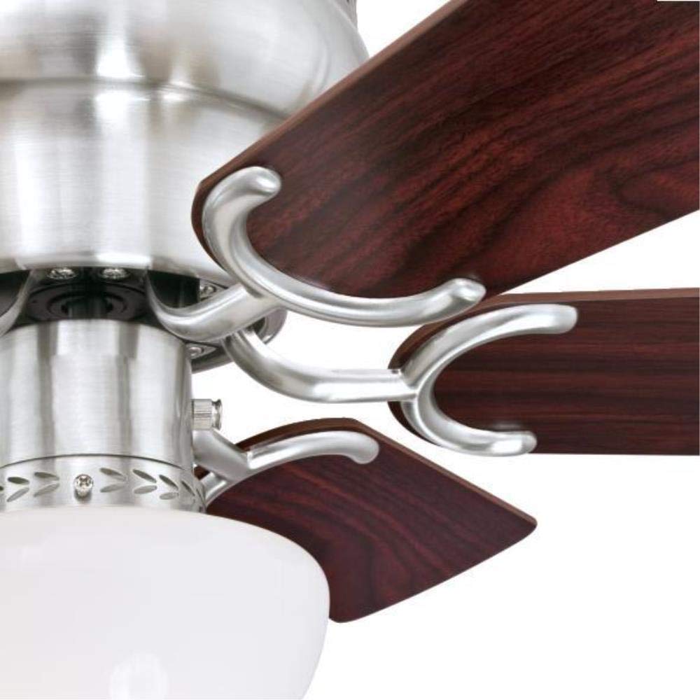 Ciata Lighting Petite 30-Inch Indoor Ceiling Fan in Brushed Nickel Finish with Dimmable LED Light Fixture in Opal Mushroom Glass with Reversible